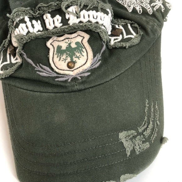 Leader Croix de Lorraine Distressed Green Baseball Cap - Picture 6 of 14